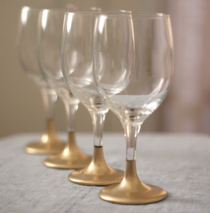 gold dipped holiday glasses