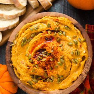 Smoky Chipotle Pumpkin Hummus thanksgiving appetizer