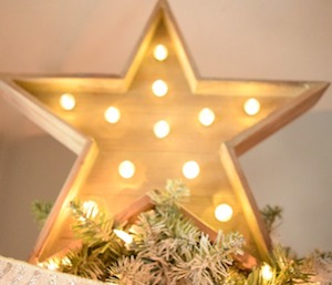 Wood Star Marquee Tree Topper