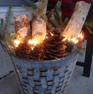 Galvanized holiday Basket