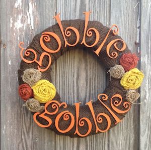 Burlap Gobble Gobble Wreath