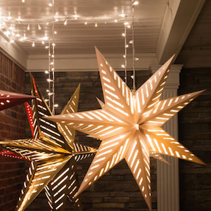 Decoraciones colgantes de farolillos de estrellas