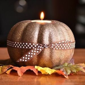 Glittered Pumpkin Centerpiece