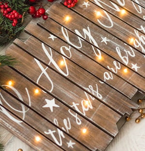 Light Up Christmas Wood Sign