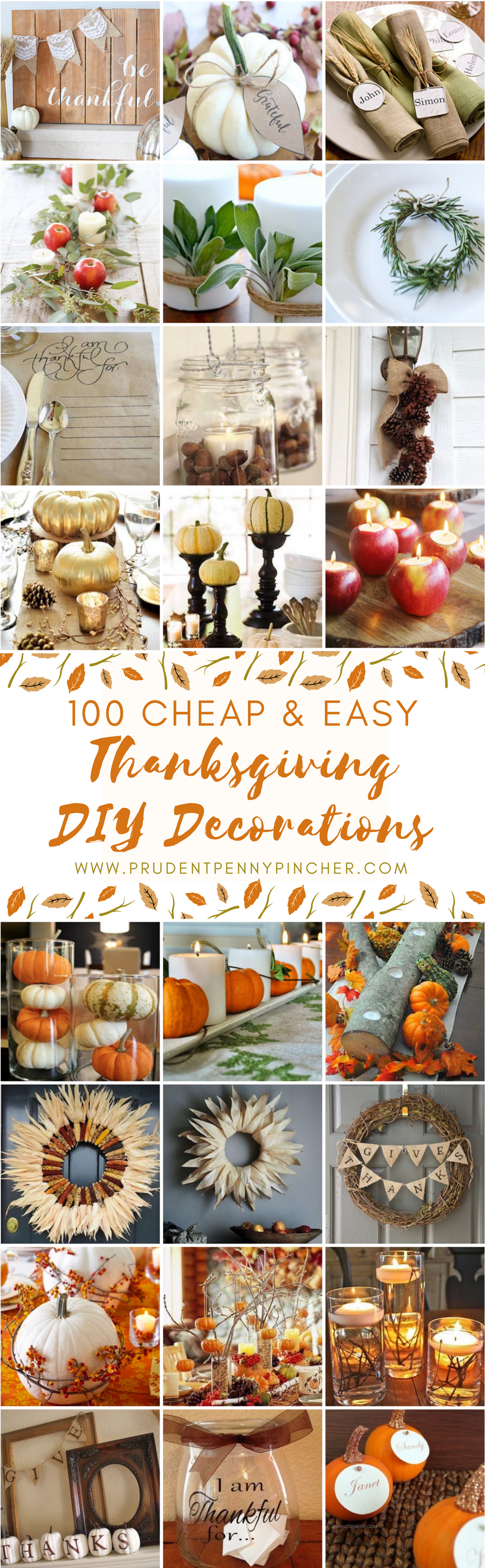 100 Cheap And Easy DIY Thanksgiving Decorations Prudent Penny