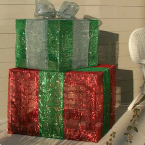 Cajas de regalo navideñas iluminadas 