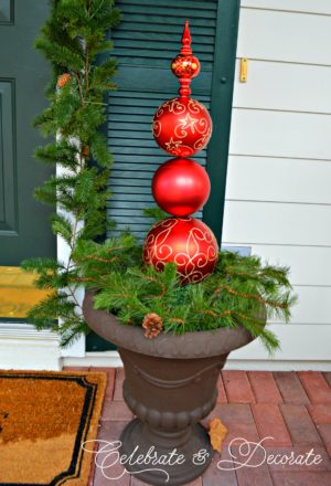 outdoor Christmas Ornament Topiary