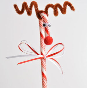 Easy Candy Cane Reindeer