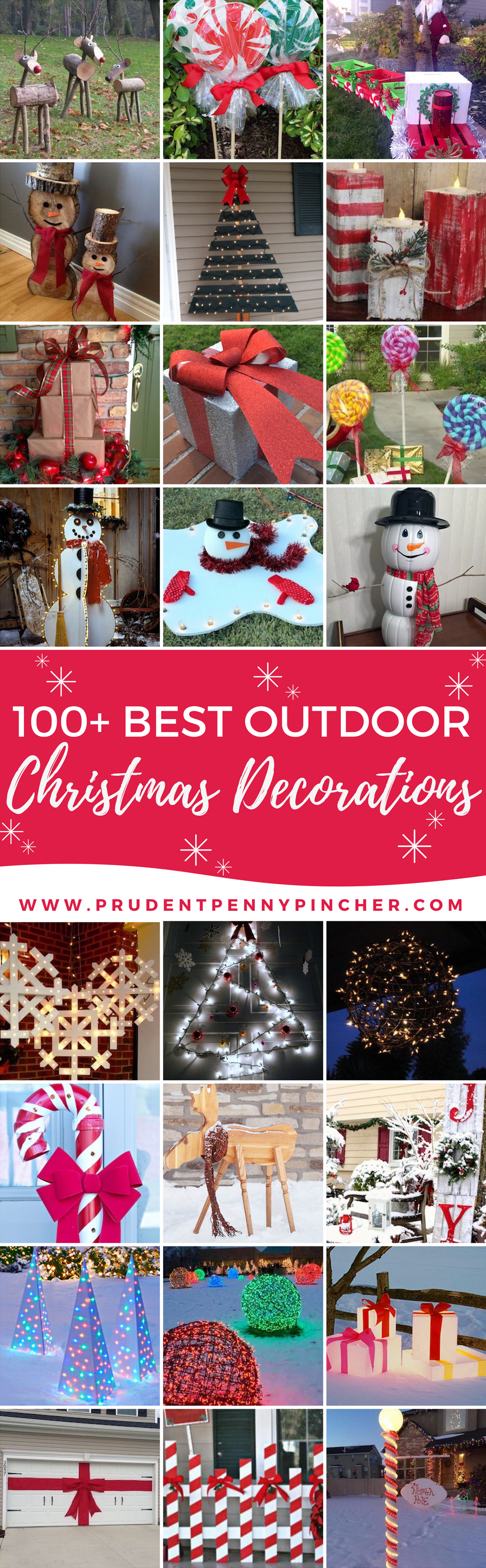 100 Best Outdoor DIY Christmas Decorations - Prudent Penny Pincher