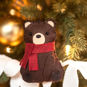 Felt Christmas Bear Ornament