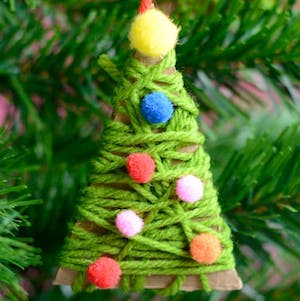 Yarn Wrapped Christmas Tree Ornaments