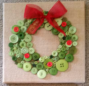 Button Wreath Christmas Craft 