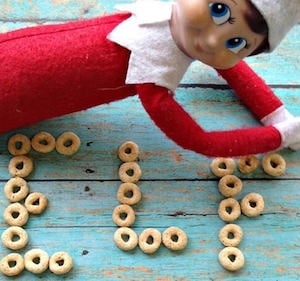 Spelling with Cheerios Elf on the Shelf Ideas