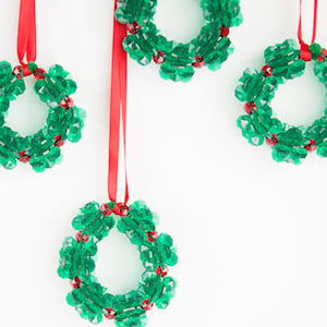 Beaded Ornament Christmas Wreaths