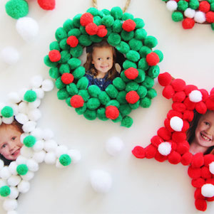 Pom Pom Christmas Photo Ornaments