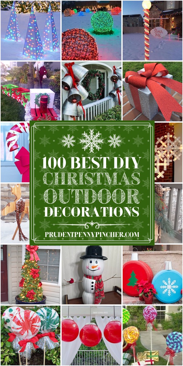 100 Best Outdoor DIY Christmas Decorations - Prudent Penny Pincher