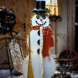 Happy Lighted Snowman