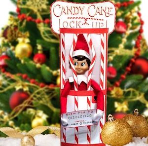 Naughty Elf Candy Cane Lock Up (free printable)