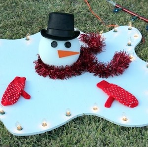 white corrugated plastic sheet saw drill christmas lights foam ball glue gun felt for facial features garland mittens small hat - Large Plastic Christmas Decorations white corrugated plastic sheet saw drill christmas lights foam ball glue gun felt for facial features garland mittens small hat - Large Plastic Christmas Decorations