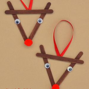 Popsicle Stick Rudolph Christmas Ornament