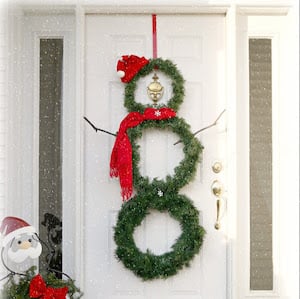 evergreen snowman wreath