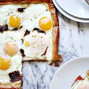 Bacon & Egg Puff Pastry Breakfast Tart for Christmas 