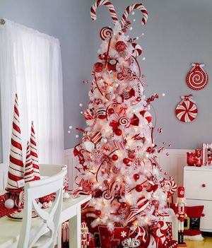  Candy Cane White Christmas Tree