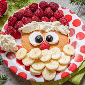 Santa Pancakes Christmas breakfast for kids