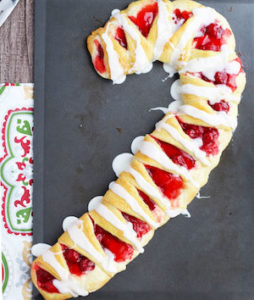 Candy Cane Crescent Rolls Breakfast Pastry