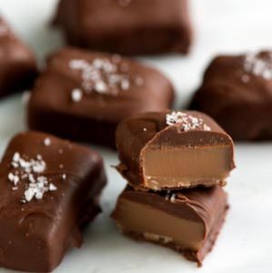 Salted Chocolate Covered Caramels