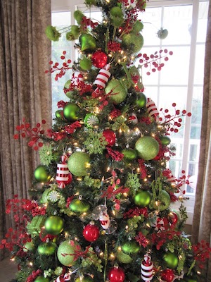 Red and Green Christmas Tree Decorations