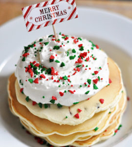 Chocolate Chip Christmas breakfast Pancakes