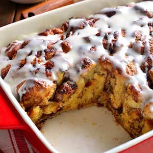 Cinnamon Roll French Toast Christmas Breakfast Casserole