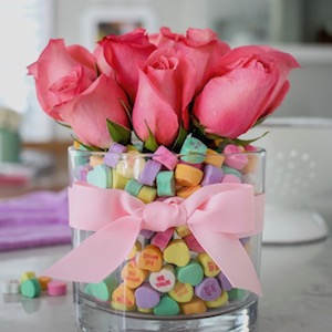 Candy Heart Valentine Bouquet Valentine's Day decor idea