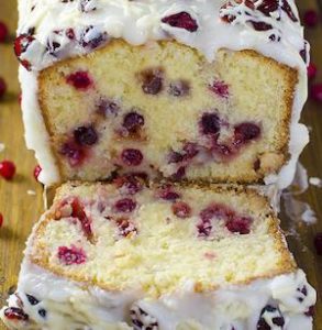 Christmas breakfast Cranberry Pound Cake 