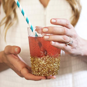 DIY Glitter Dipped Cups