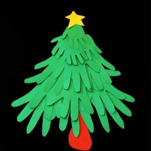 Family Handprint Tree Christmas craft for kids