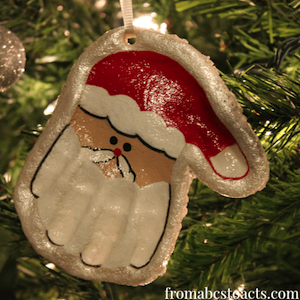 Hand Print Santa Keepsake Ornament for kids