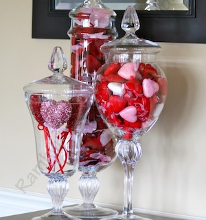 Valentine's Day Apothecary Jars decor