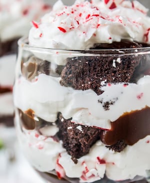 Candy Cane Brownie Trifle Christmas Dessert