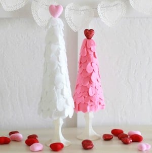 Felt Heart Trees 