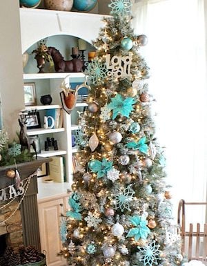 Aqua Blue Green Tree 