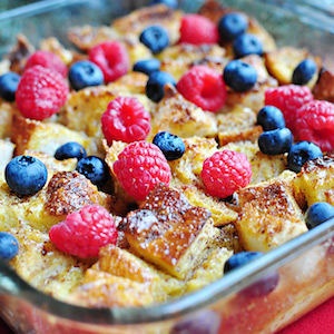 Christmas Overnight Eggnog French Toast Breakfast Casserole