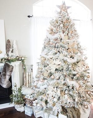 Farmhouse Silver and Gold Christmas Tree