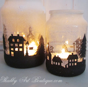 Christmas Township Candle craft for adults