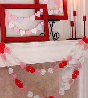 Paper Heart Mantel Decor 