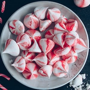 Candy Cane Meringue Kisses 