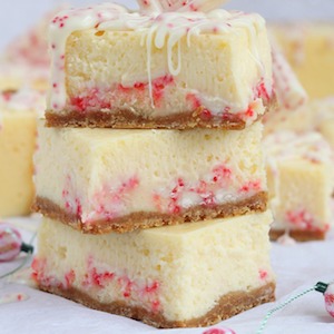 Candy Cane Chocolate Cheesecake Christmas Dessert Bars 