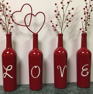 Love Wine Bottle Centerpieces