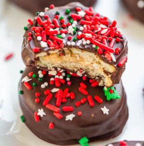 Christmas Chocolate Peanut Butter Stacks Candy Recipe